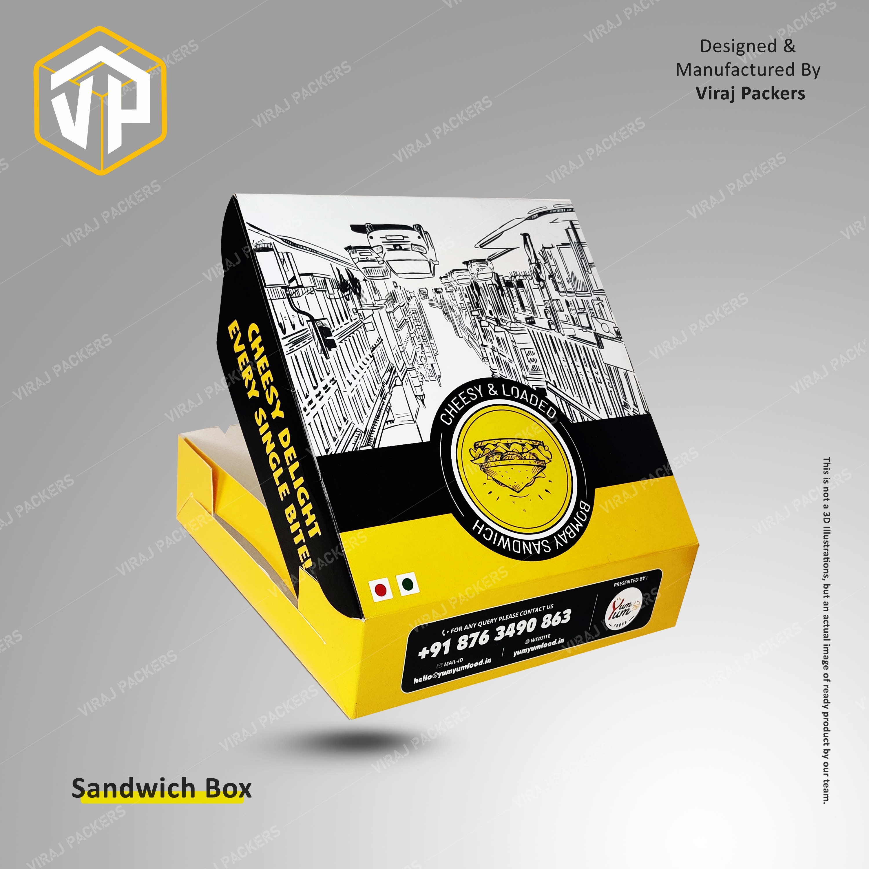 Egg Sandwich Packaging Box - Durable Food-grade Material, Customizable Size & Design | Secure Storage, Professional Presentation, Brand Showcase