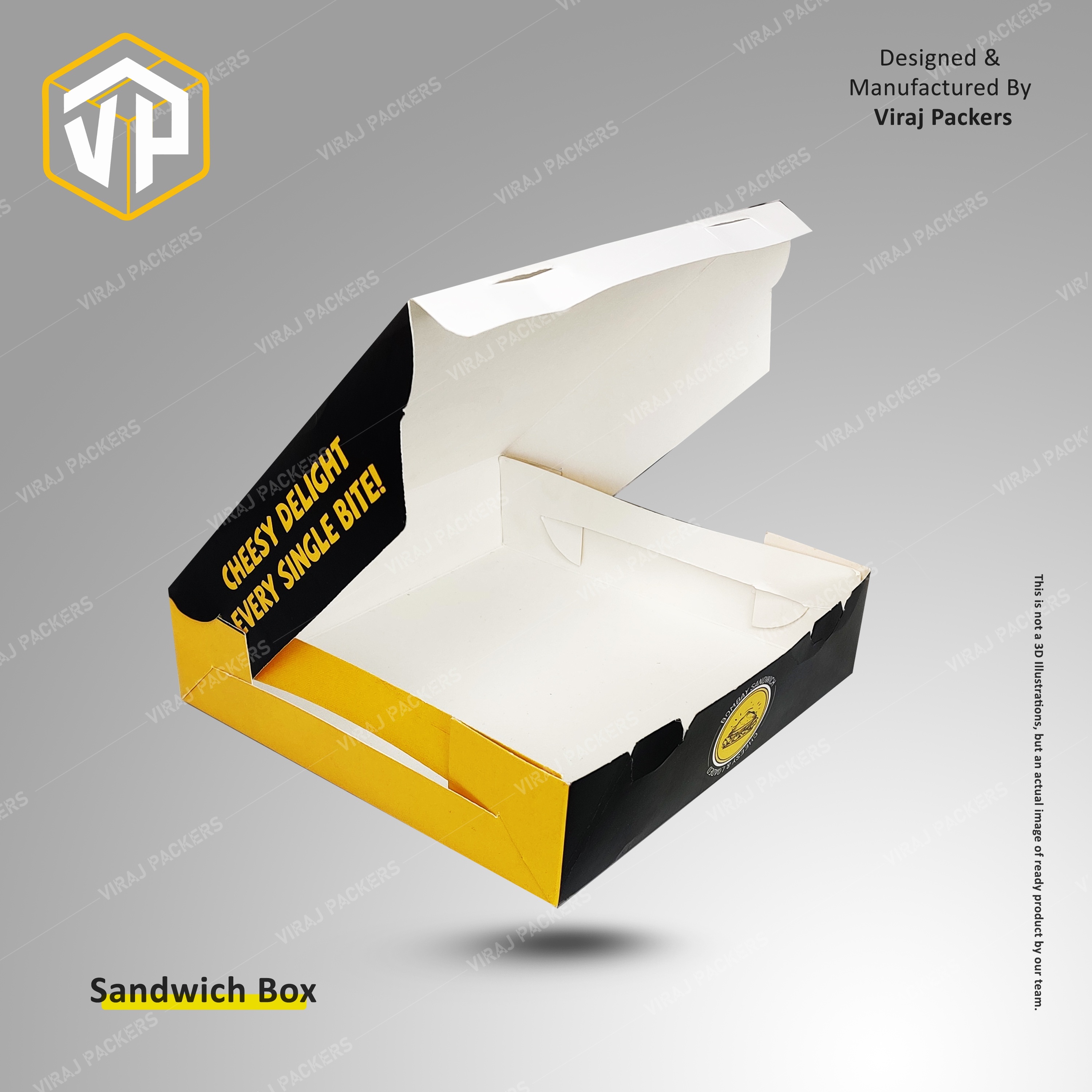 Egg Sandwich Packaging Box - Durable Food-grade Material, Customizable Size & Design | Secure Storage, Professional Presentation, Brand Showcase