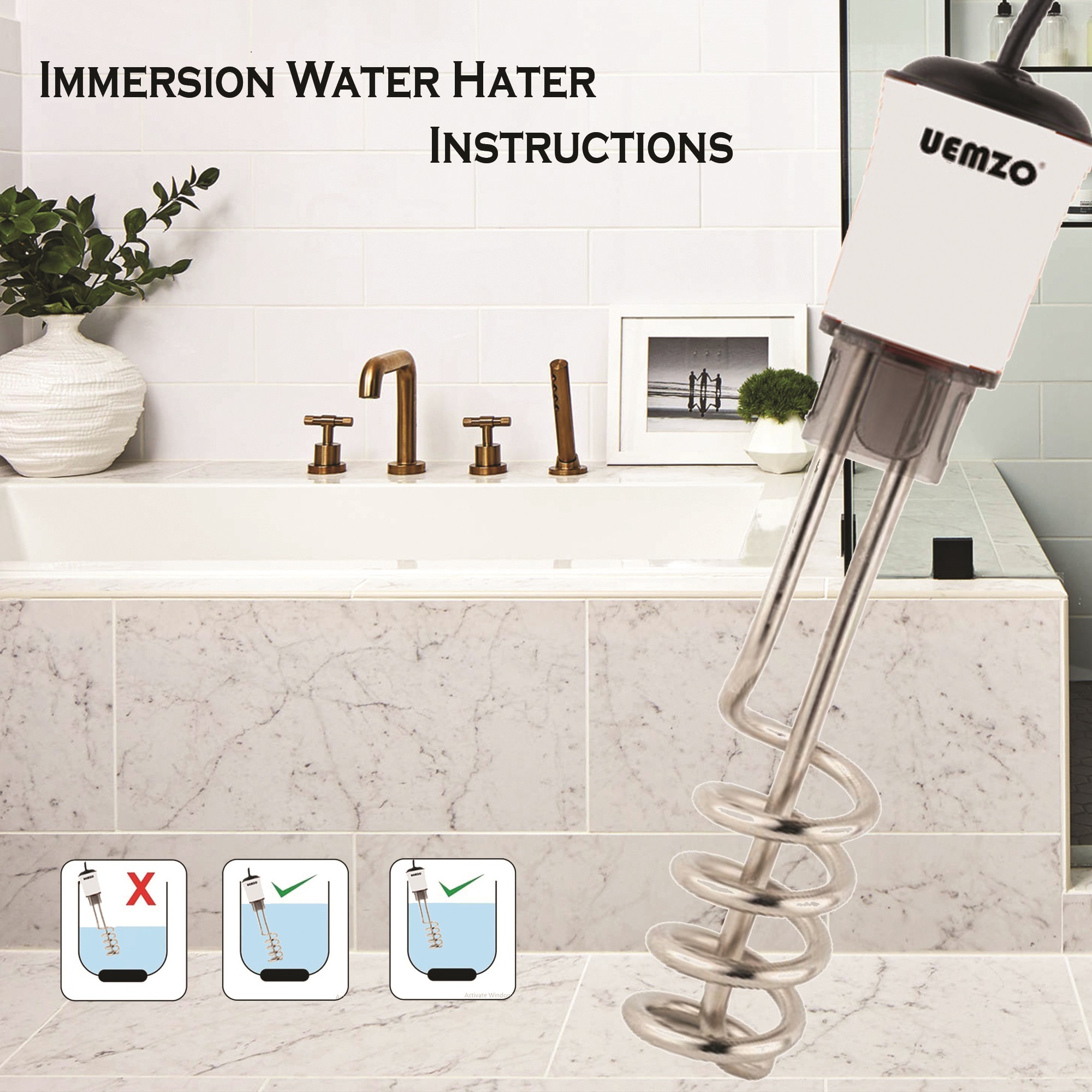 1000 Watt Uemzo Immersion Water Heater Centra S1500 at INR