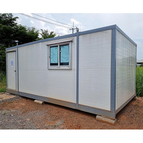 Mobile Portable Cabin - Mild Steel Construction, PVC Floor and Door, Sleek White Design | Ideal Mobile Office Solution