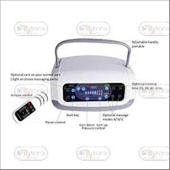 Lymphedema Dvt Machine Lymphatic Drainage Pump - Abs Plastic, Rectangular Shape, Pressure Range 20-220 Mmhg | Adjustable Compression, Remote Controlled Comfort