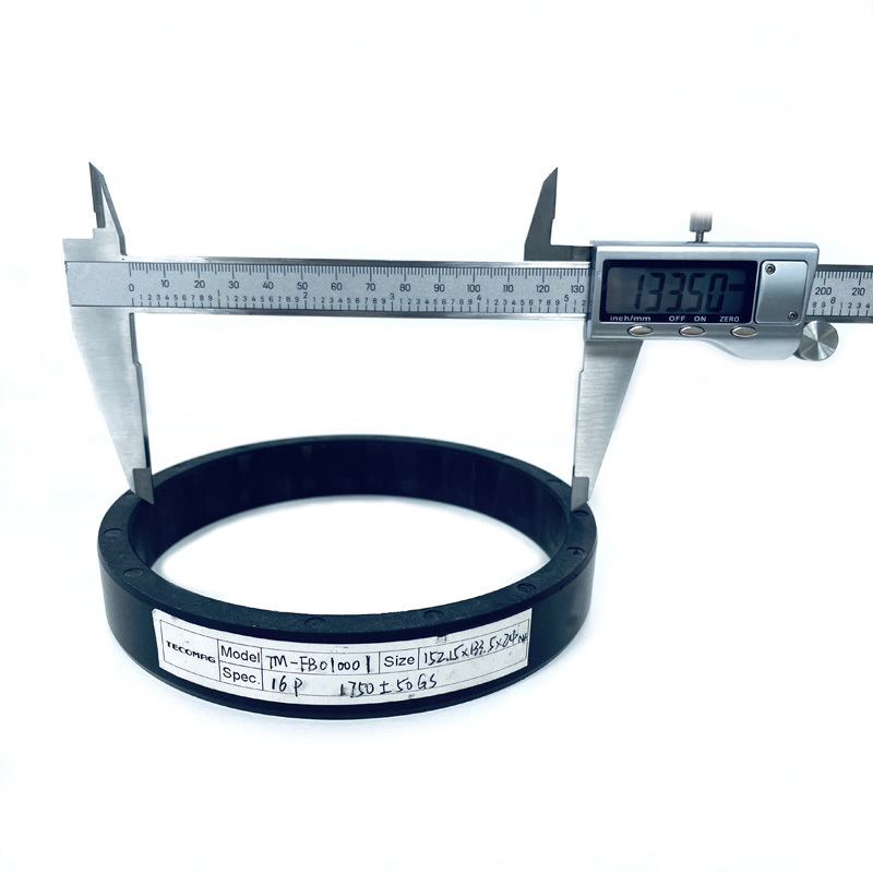 Dc Motor Permanent Magnet 16 Poles Bonded Ferrite Magnet Ring For Bldc Ceiling Fan - High Performance Ferrite, Od152.15*id133.5*h24mm, Black | Smooth Surface, Low Noise, 16 Magnetic Poles
