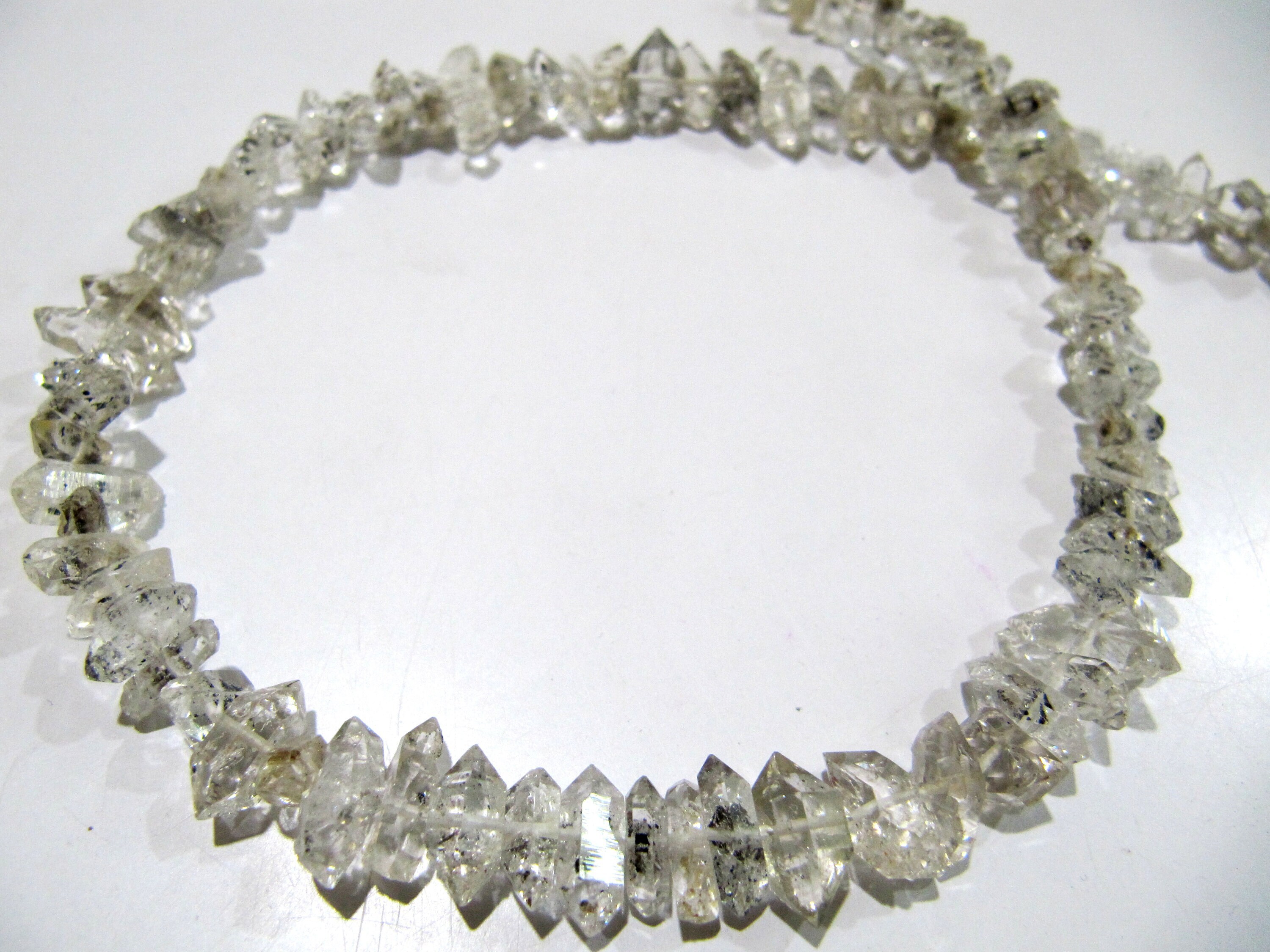 Natural Herkimer Diamond Quartz Free Shape 5-7mm Strand 8 Inches Long - Beads Colour: White