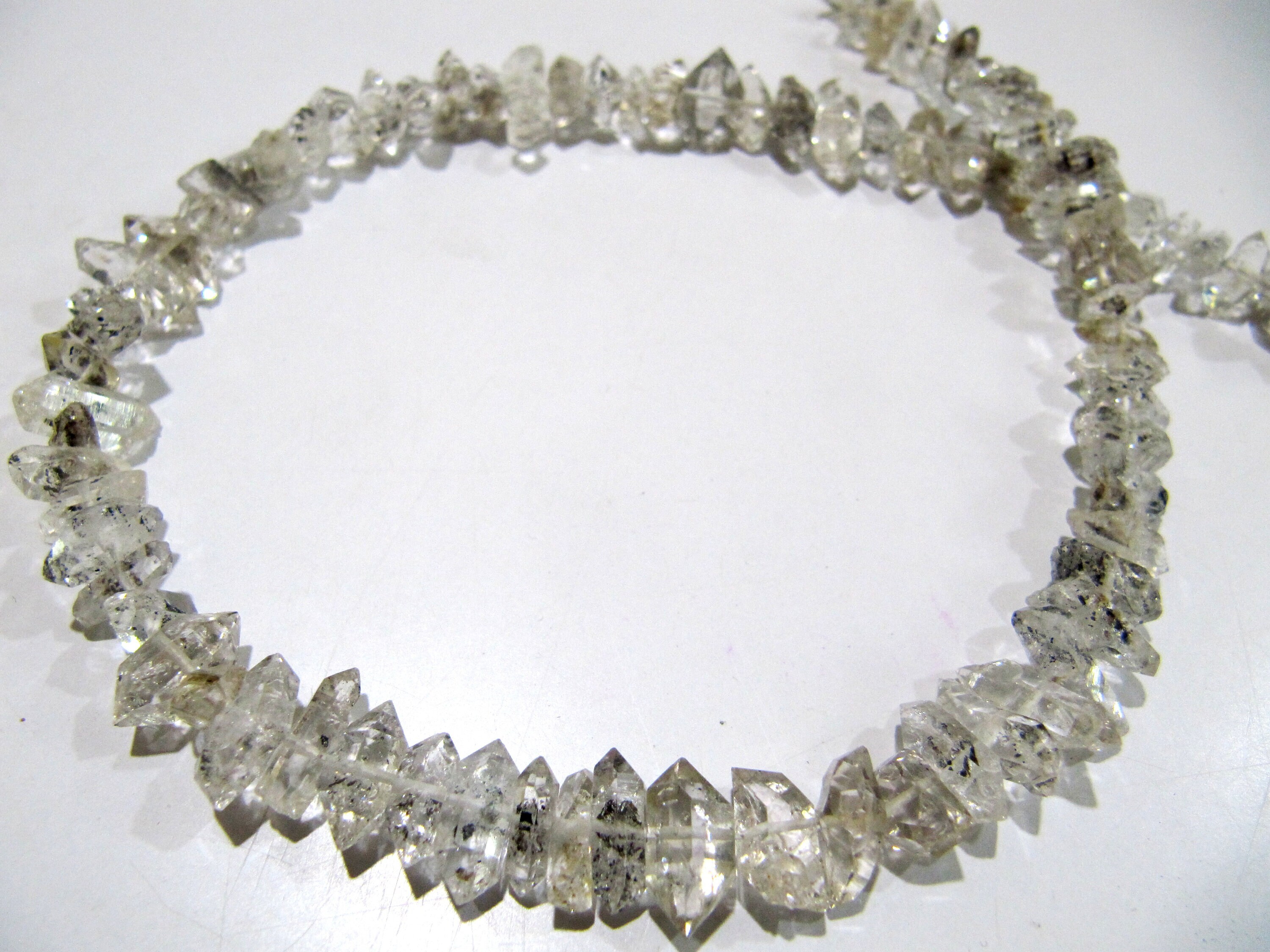 Natural Herkimer Diamond Quartz Free Shape 5-7mm Strand 8 Inches Long - Beads Colour: White