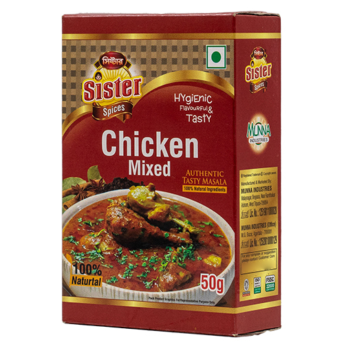 Chicken Mixed Masala - 50 Grams Powder, 12 Months Shelf Life , Vibrant Red Color & Rich Flavor Boost