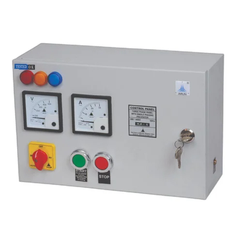 Gold D.O.L Submersible Pump Control Panel - Mild Steel, 50 Hertz Frequency | IP56 Protection Level, 5 HP Rated Current, Powder Coated Finish, 380-440 V Operation Voltage, Warranty Included
