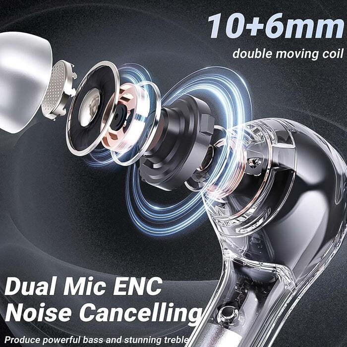 Click To Expand Wireless Bluetooth 5.3 In-ear With Microphones, 200mah Battery