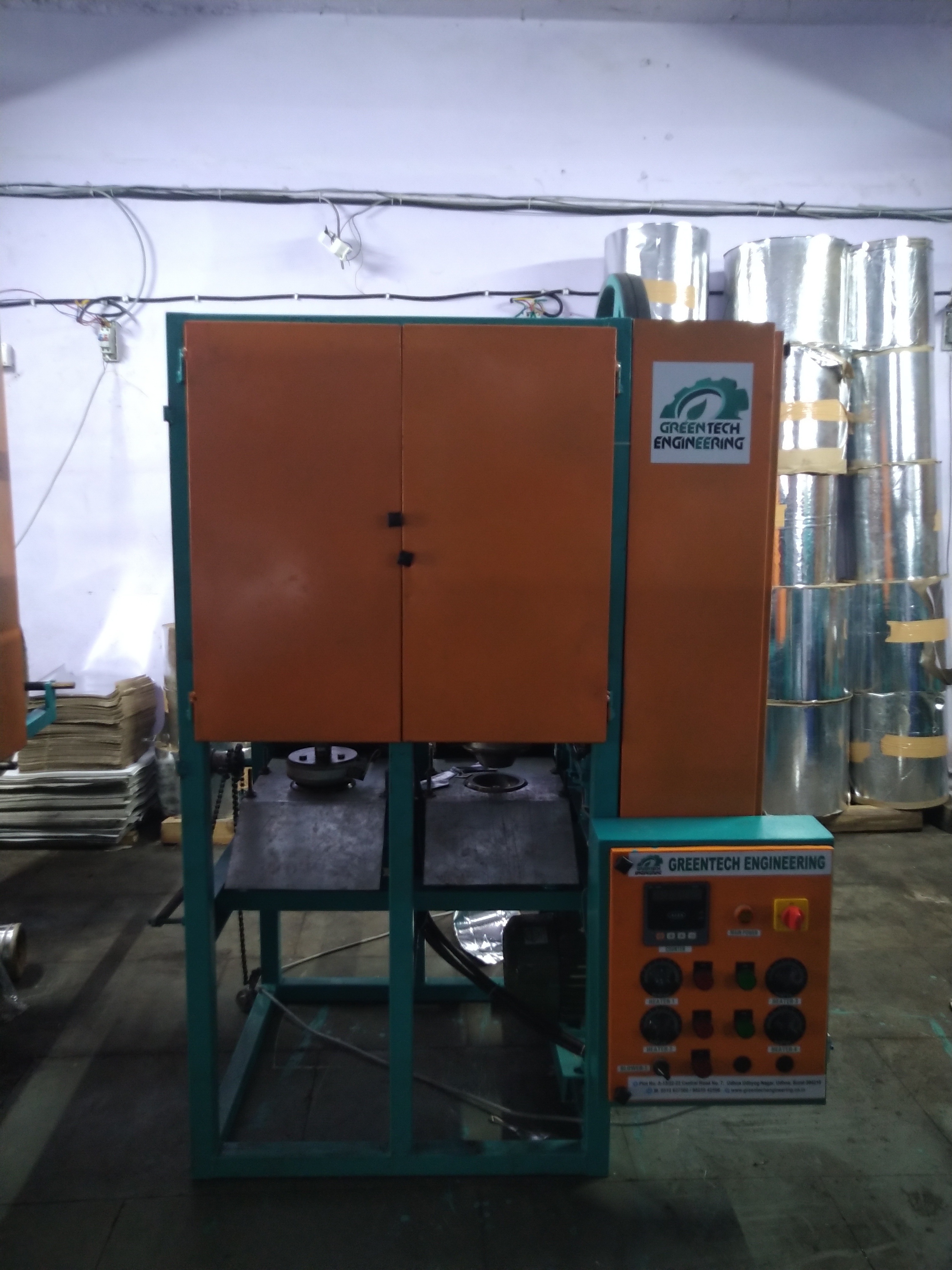 Double Die Dona Making Machine - 350kg Weight, 240v Voltage, Blue Color | Plc Control System, Paper Cutting Type
