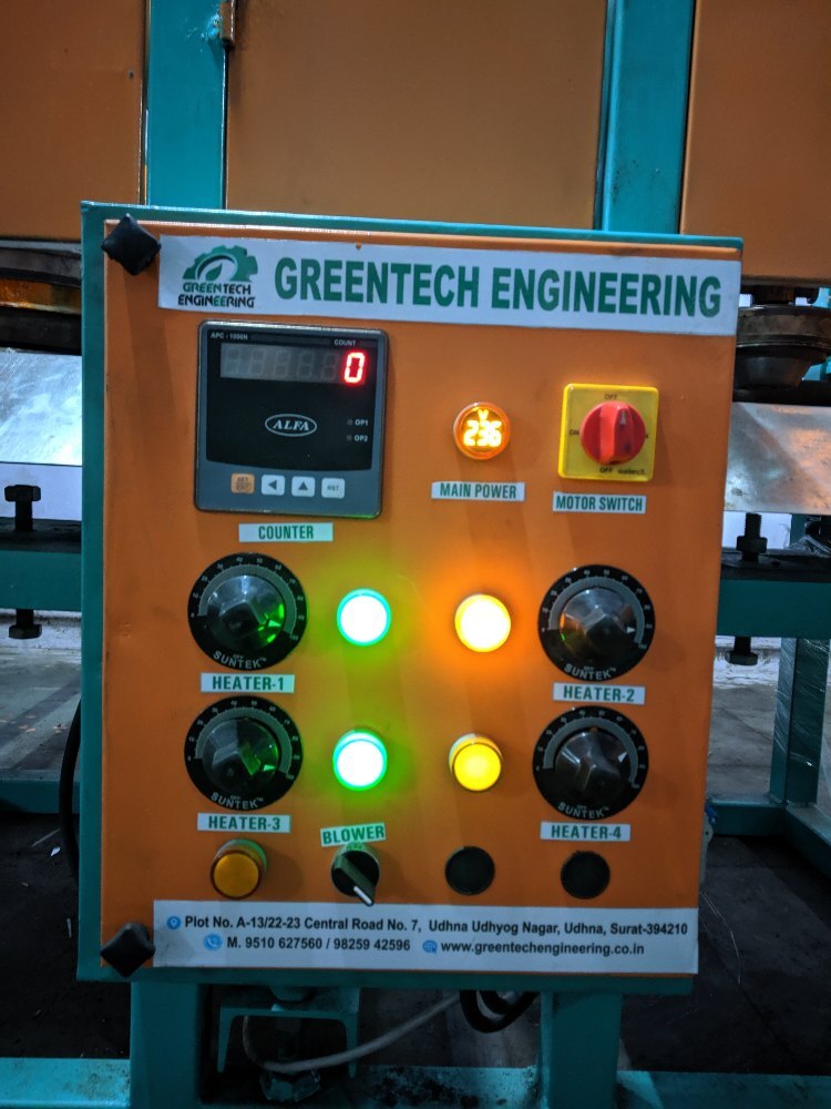 Double Die Dona Making Machine - 350kg Weight, 240v Voltage, Blue Color | Plc Control System, Paper Cutting Type
