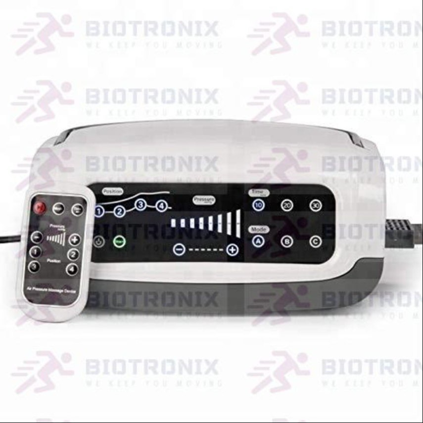 Biotronix Dvt Compression Pump - Hospital-grade Abs Plastic, Adjustable Compression, Touch Screen | Portable Pneumatic Therapy Machine, Dvt Treatment For Chronic Venous Insufficiency, Four Chamber System, Remote Control