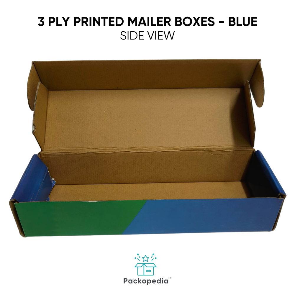 3 Ply Printed Mailer With Multi-color Printing, 100% Sustainable And Eco-friendly - Blue