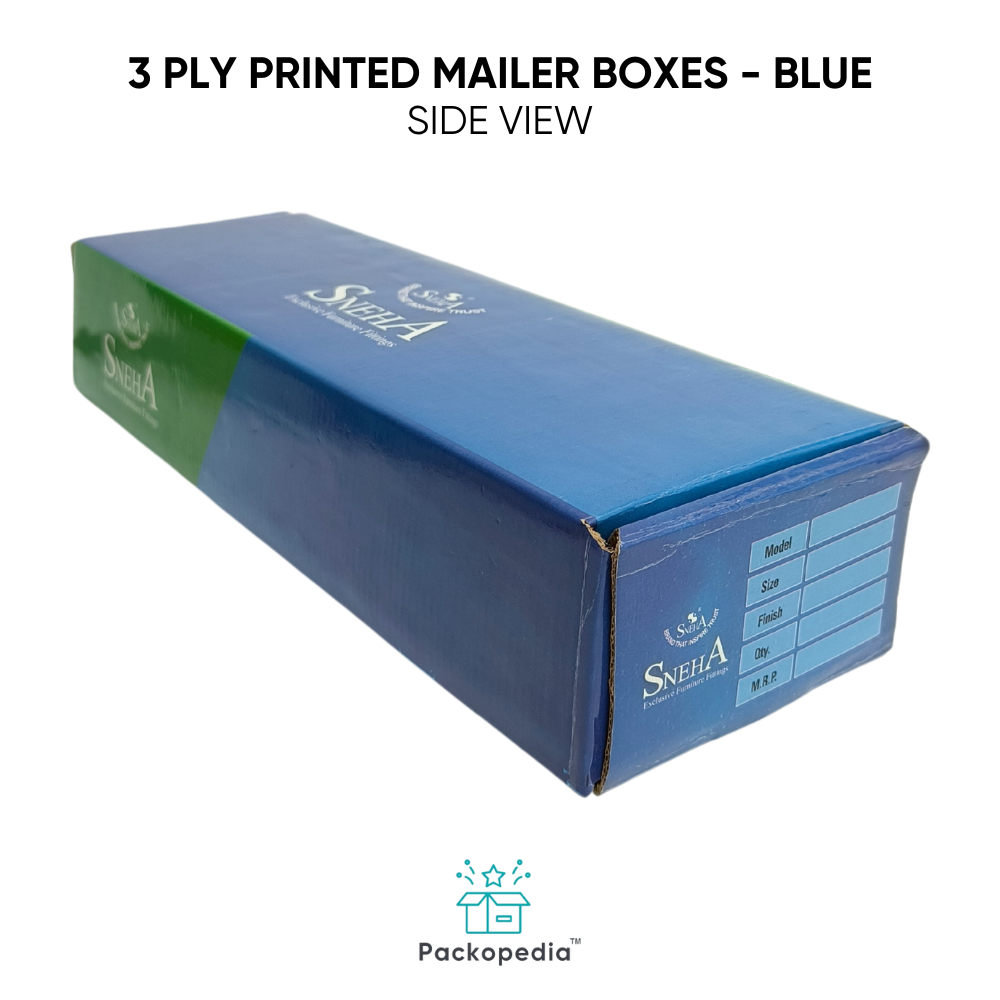 3 Ply Printed Mailer With Multi-color Printing, 100% Sustainable And Eco-friendly - Blue