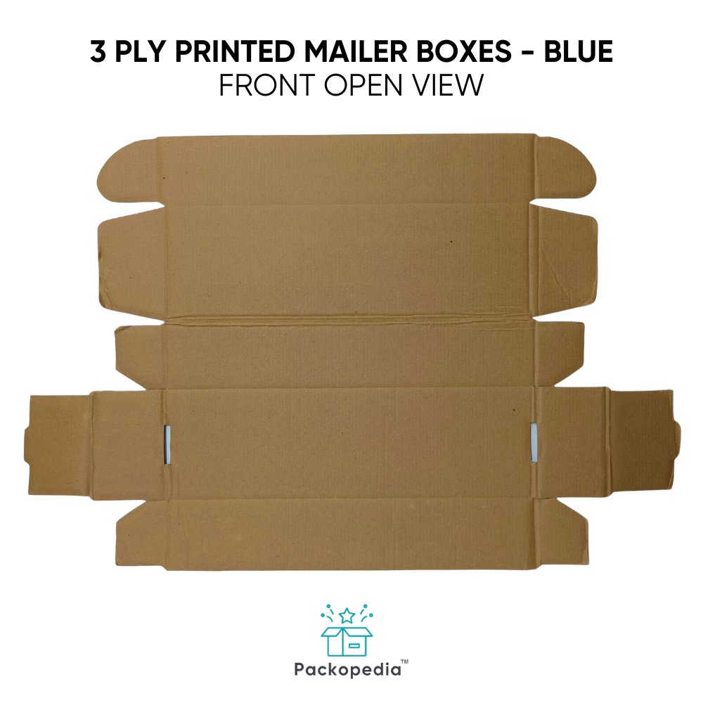 3 Ply Printed Mailer With Multi-color Printing, 100% Sustainable And Eco-friendly - Blue