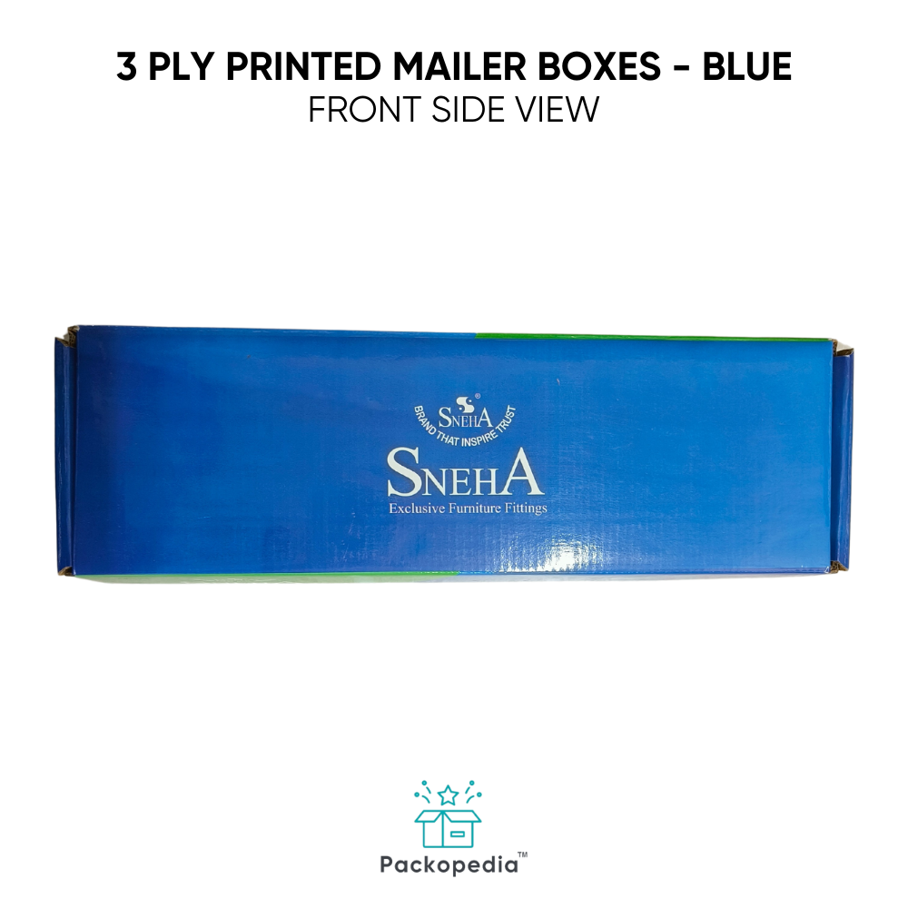 3 Ply Printed Mailer With Multi-color Printing, 100% Sustainable And Eco-friendly - Blue