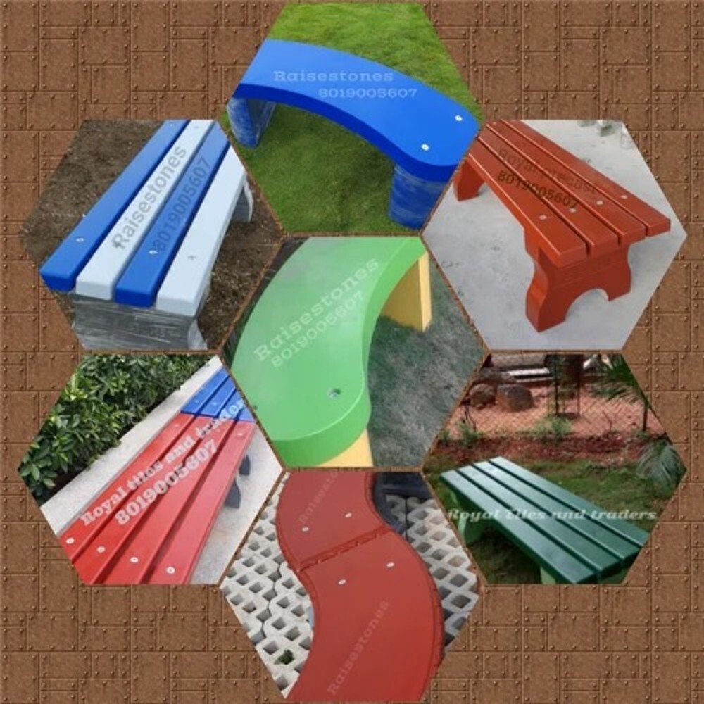 Park Bench Without Backrest - Color: Green