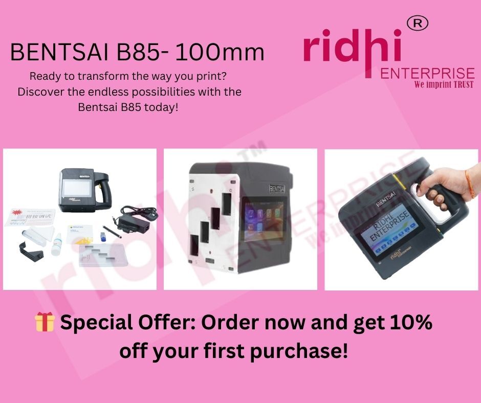 Re-b85 Bentsai 100mm Handheld Coding Printer - Metal & Plastic Build 5-inch Lcd Touch Screen 600 Dpi Resolution | Semi-automatic Use For Handheld Online-conveyor And Packing Applications