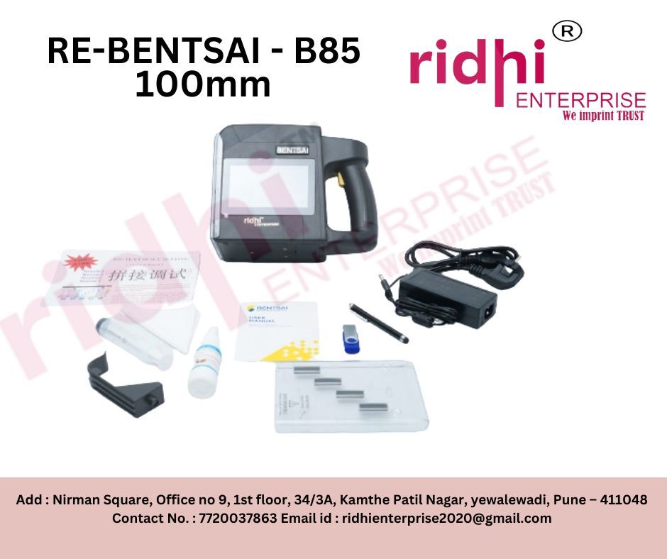Re-b85 Bentsai 100mm Handheld Coding Printer - Metal & Plastic Build 5-inch Lcd Touch Screen 600 Dpi Resolution | Semi-automatic Use For Handheld Online-conveyor And Packing Applications