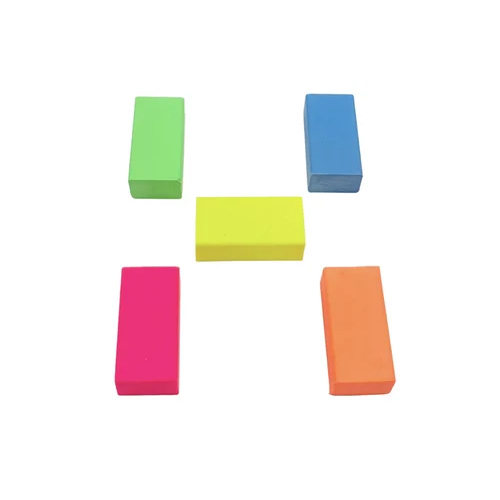 Non Dust Colour Eraser With Printing And Wrapping - High-quality Rubber, Rectangular Shape, Multicolor Style | Customizable For Schools And Events