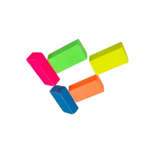 Non Dust Colour Eraser With Printing And Wrapping - High-quality Rubber, Rectangular Shape, Multicolor Style | Customizable For Schools And Events