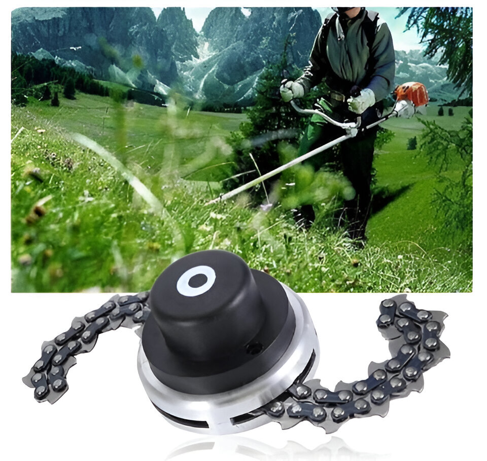 Heavy Duty Chain Trimmer Head Attachment For Brush Cutter - Metal And Plastic, 15x10x8 Cm , Durable Design With Sharp Teeth For Effortless Grass Trimming