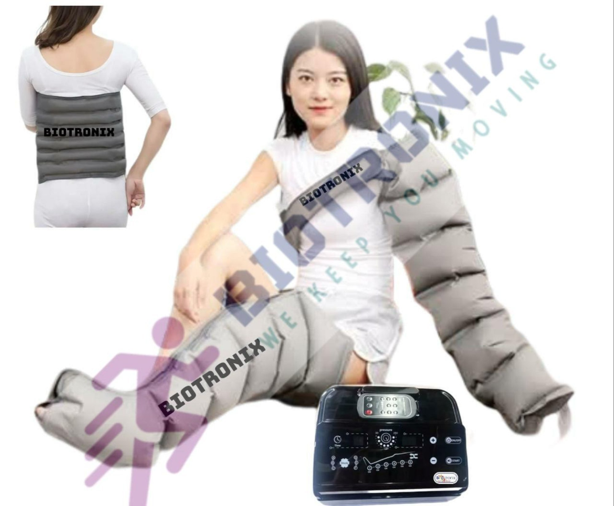 Dvt Machine - Portable Abs Plastic Lymphedema Compression Pump | Digital 6 Chamber System With Adjustable Pneumatic Therapy, Remote Control, And 6 Treatment Modes For Optimized Lymphatic Drainage