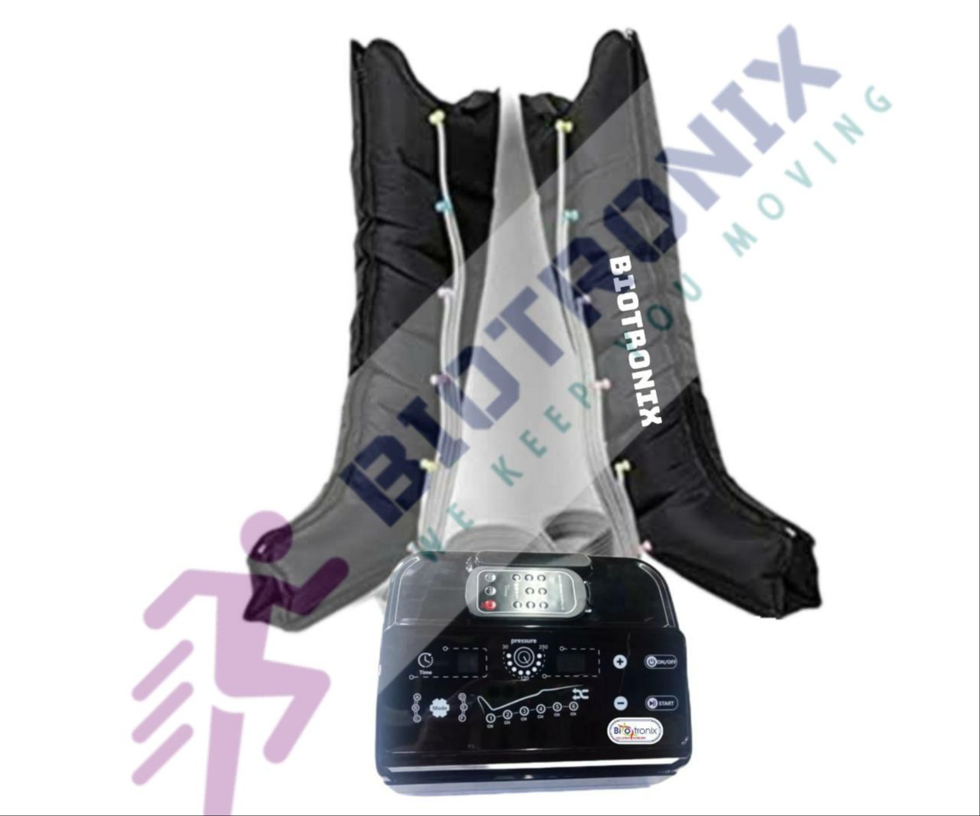 Dvt Machine - Portable Abs Plastic Lymphedema Compression Pump | Digital 6 Chamber System With Adjustable Pneumatic Therapy, Remote Control, And 6 Treatment Modes For Optimized Lymphatic Drainage