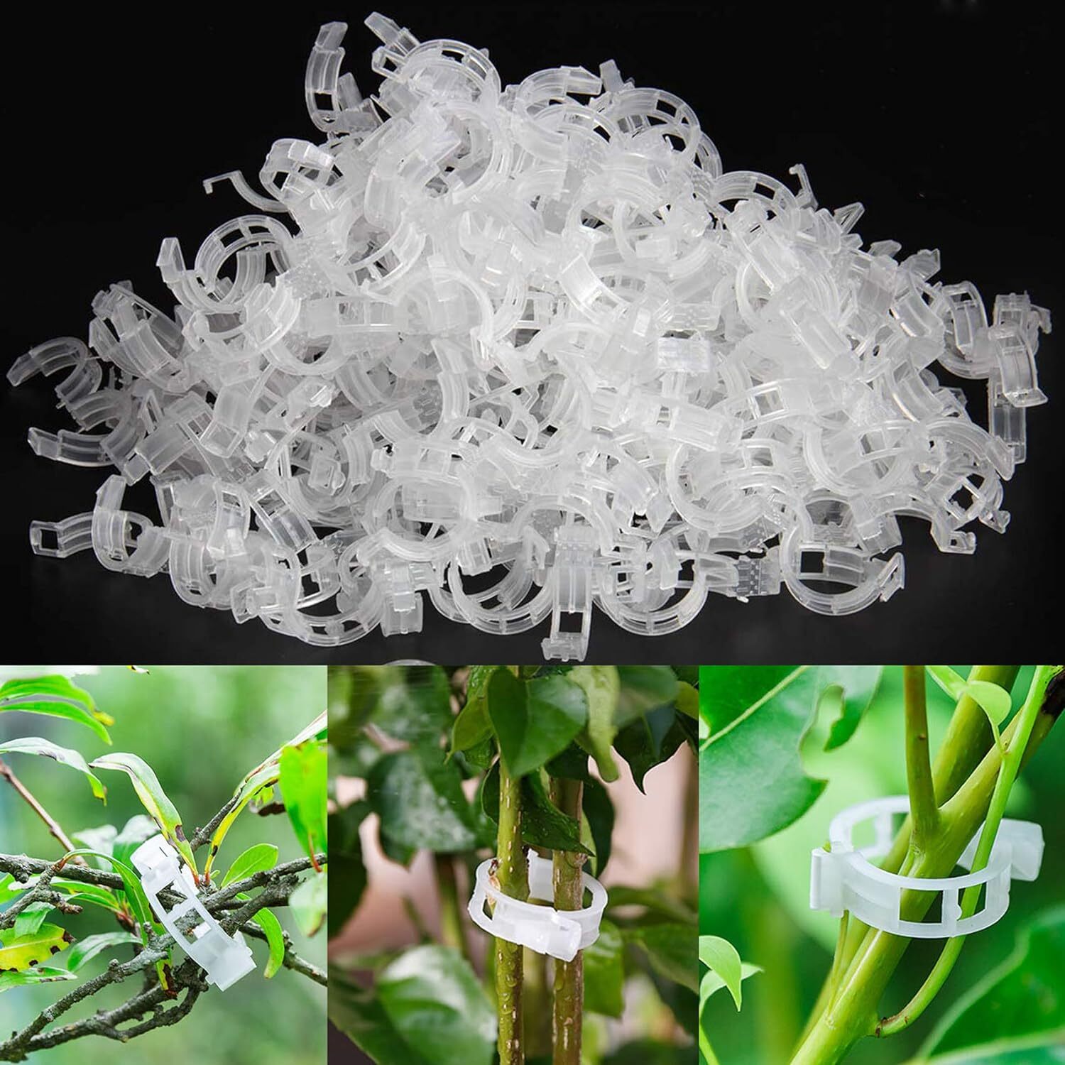 Plant Support Clips - Plastic, 23mm Diameter, White | Durable Solution For Trellising, Prevents Plant Damage And Maximizes Garden Space