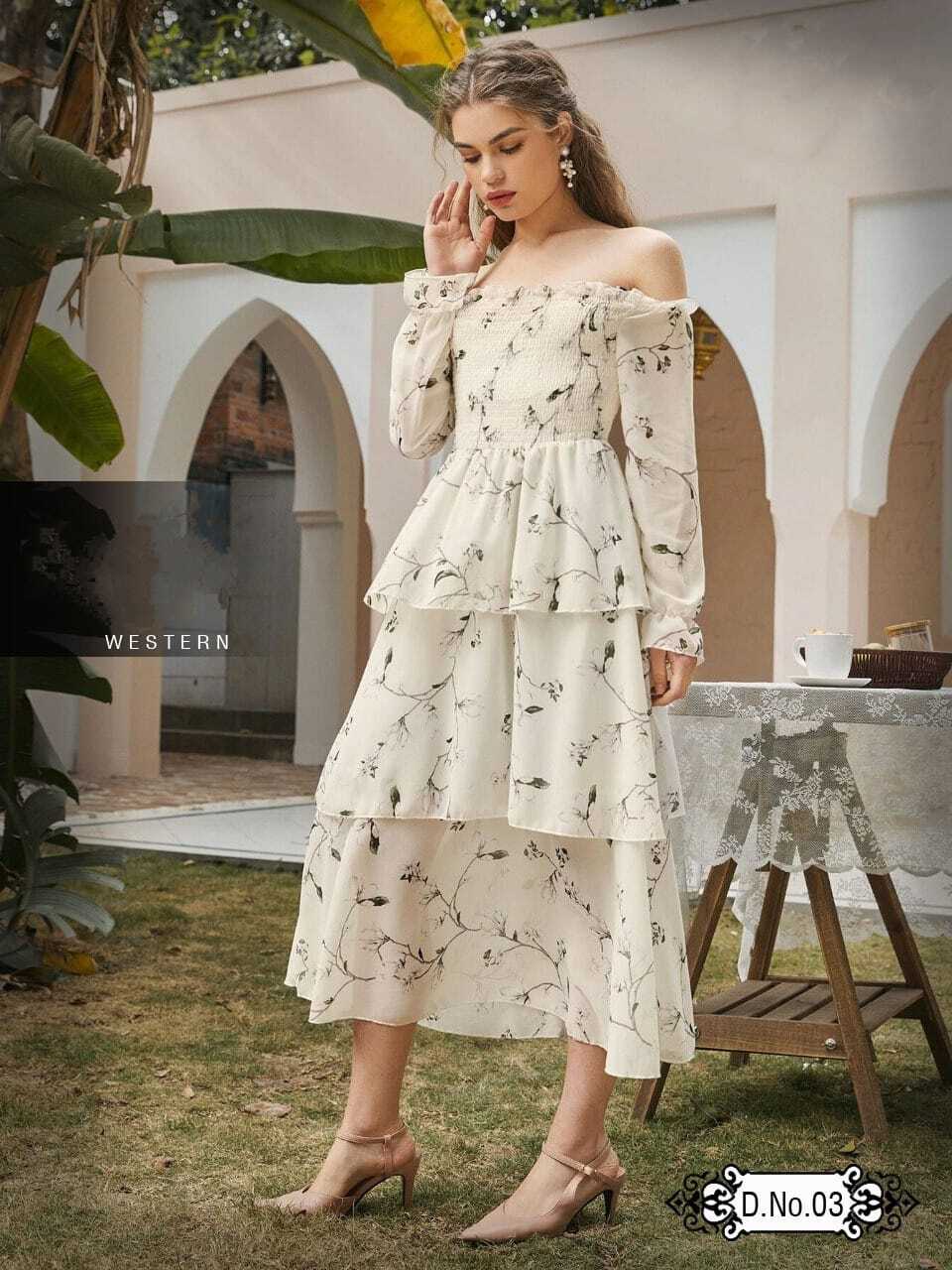 Long Western Rayon Gown - Color: As Per Image