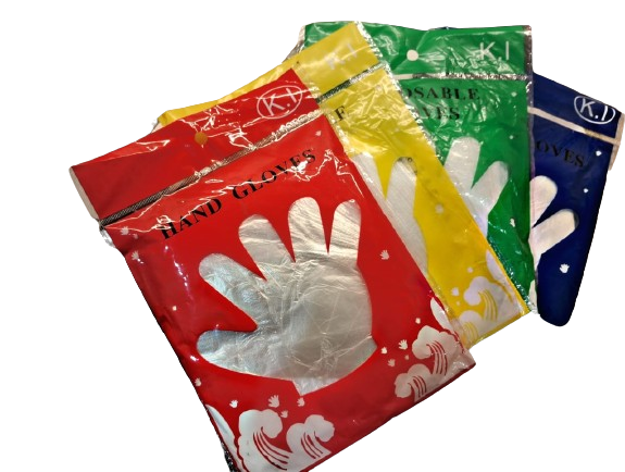 Disposable Hand Gloves - Plastic, Transparent | Disposable, Recyclable, Sterilized For Cleaning, Food, Industrial, And Medical Use