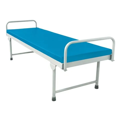 Hospital Attendant Bed - Mild Steel, 1828x762x609 mm | Portable, Available in White and Blue, New Condition