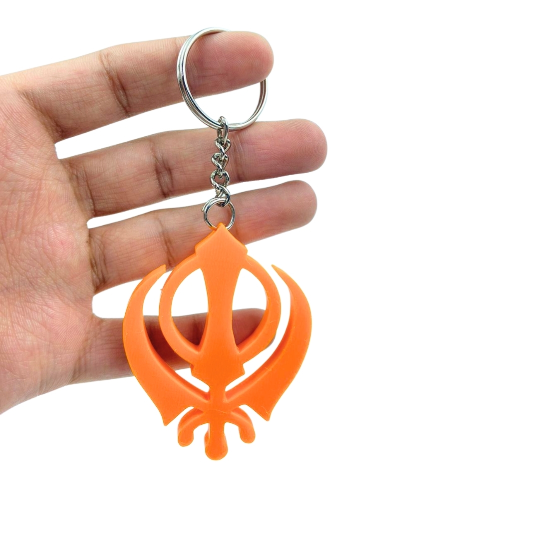 Customized 3d Matrix Spiritual Symbol Keychain - Durable Plastic With Steel Plating, Multicolor Options, Modern Indian Style, Chrome Finish