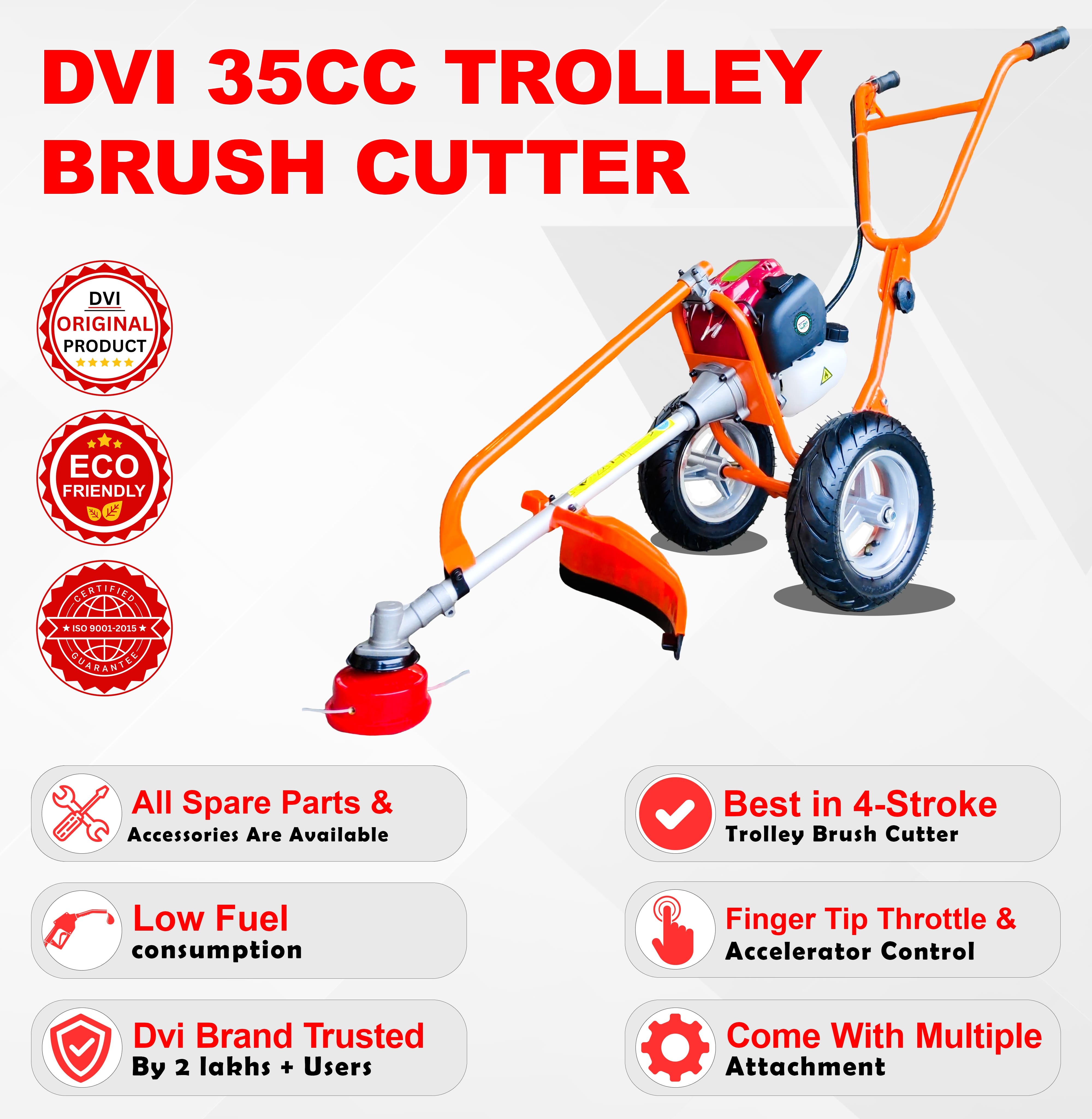 Trolley Brush Cutter 4 Stroke - Cultivator Type: Lawn Edgers
