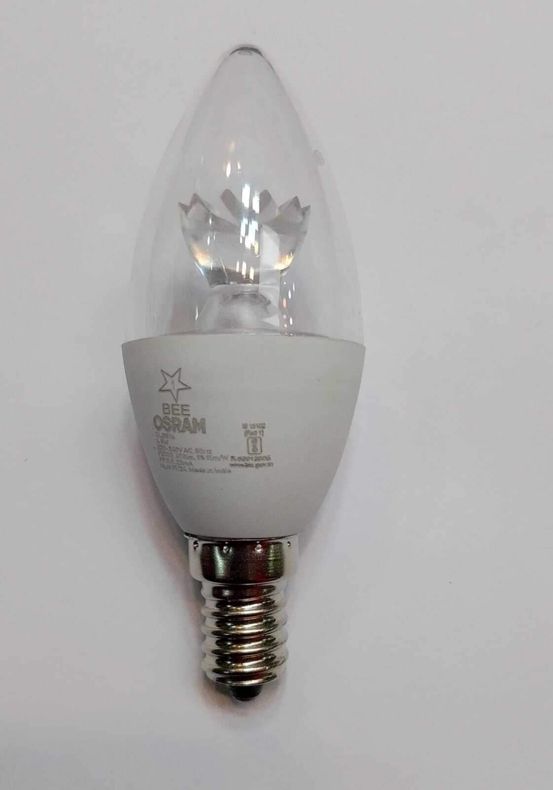 Osram Ledvance 4.9 Watt E14 Led Candle Lamp - Glass, Dimmable, Warm White 3000k , Pack Of 5