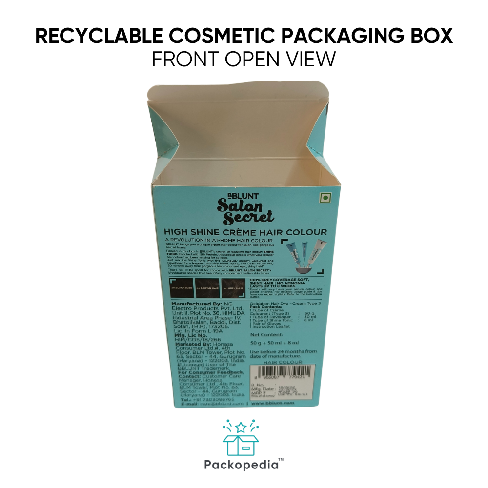 Recyclable Cosmetic Packaging Box With Multi-color Printing 100% Sustainable And Eco-friendly