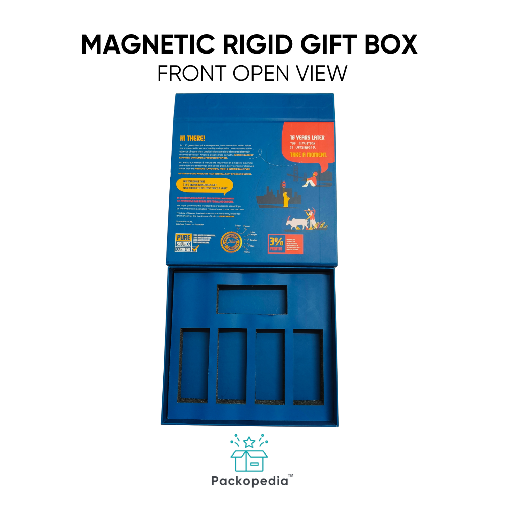 Magnetic Rigid Packaging Box - 7.5x5.5x2.5 Inch, Multicolour Paper Gift Box With Insert And Laminated Finish