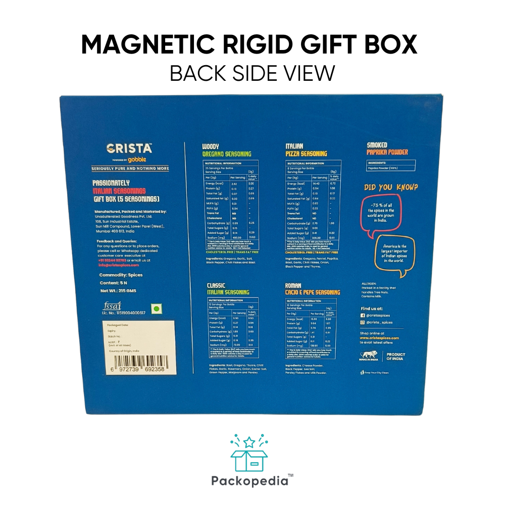 Magnetic Rigid Packaging Box - 7.5x5.5x2.5 Inch, Multicolour Paper Gift Box With Insert And Laminated Finish
