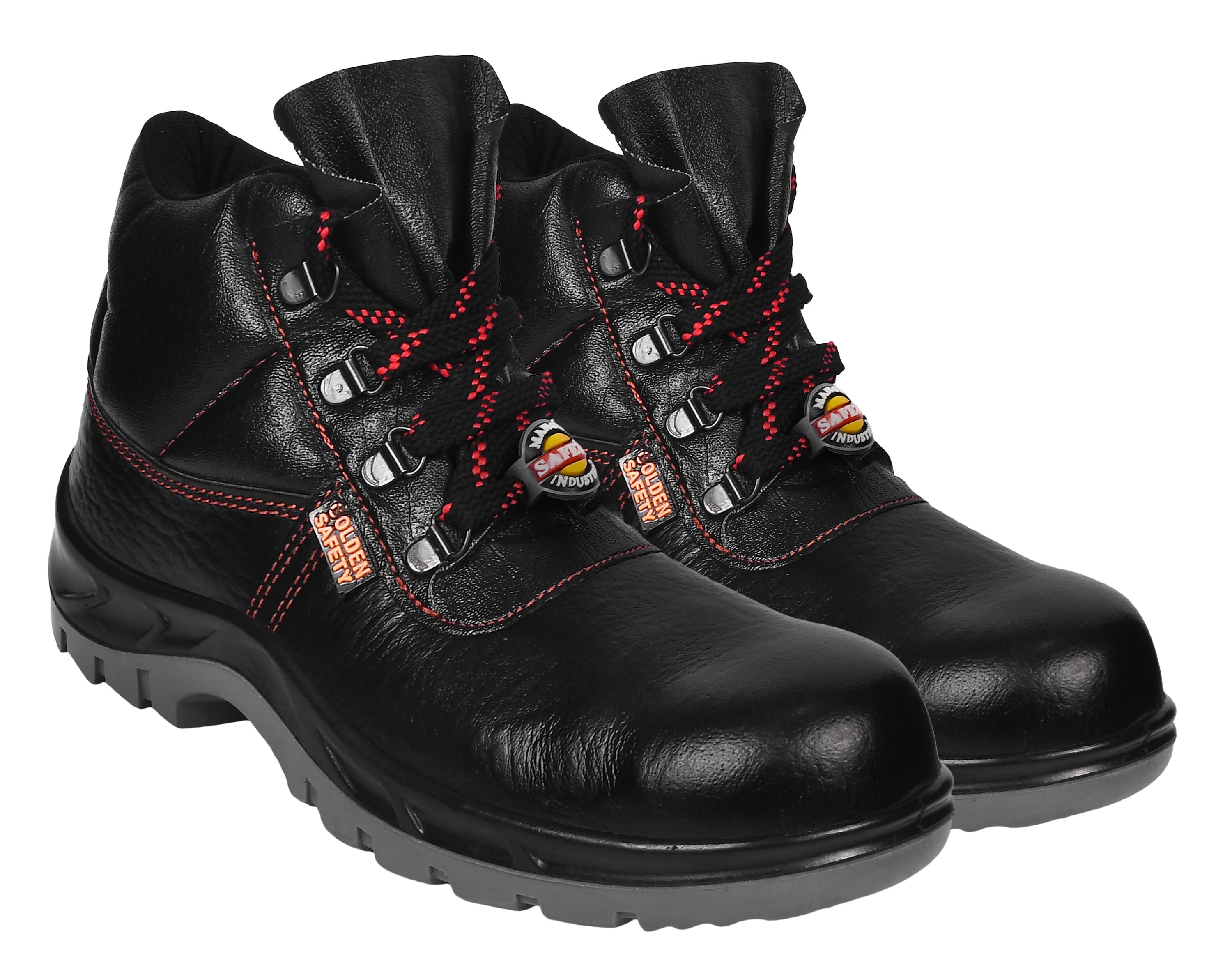 Mangla Golden Safety Shoes - Color: Full Black / Black-grey