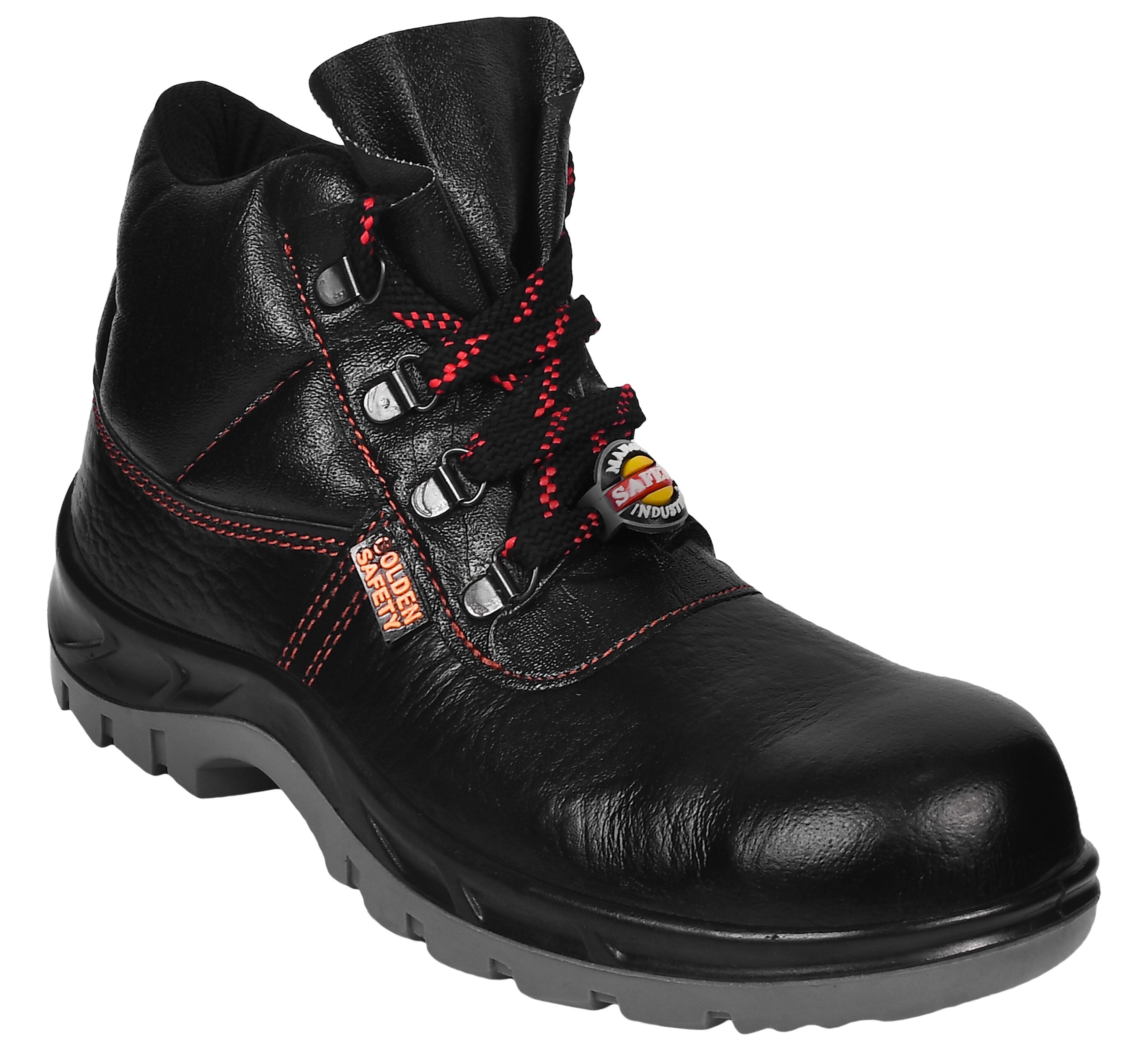 Mangla Golden Safety Shoes - Color: Full Black / Black-grey