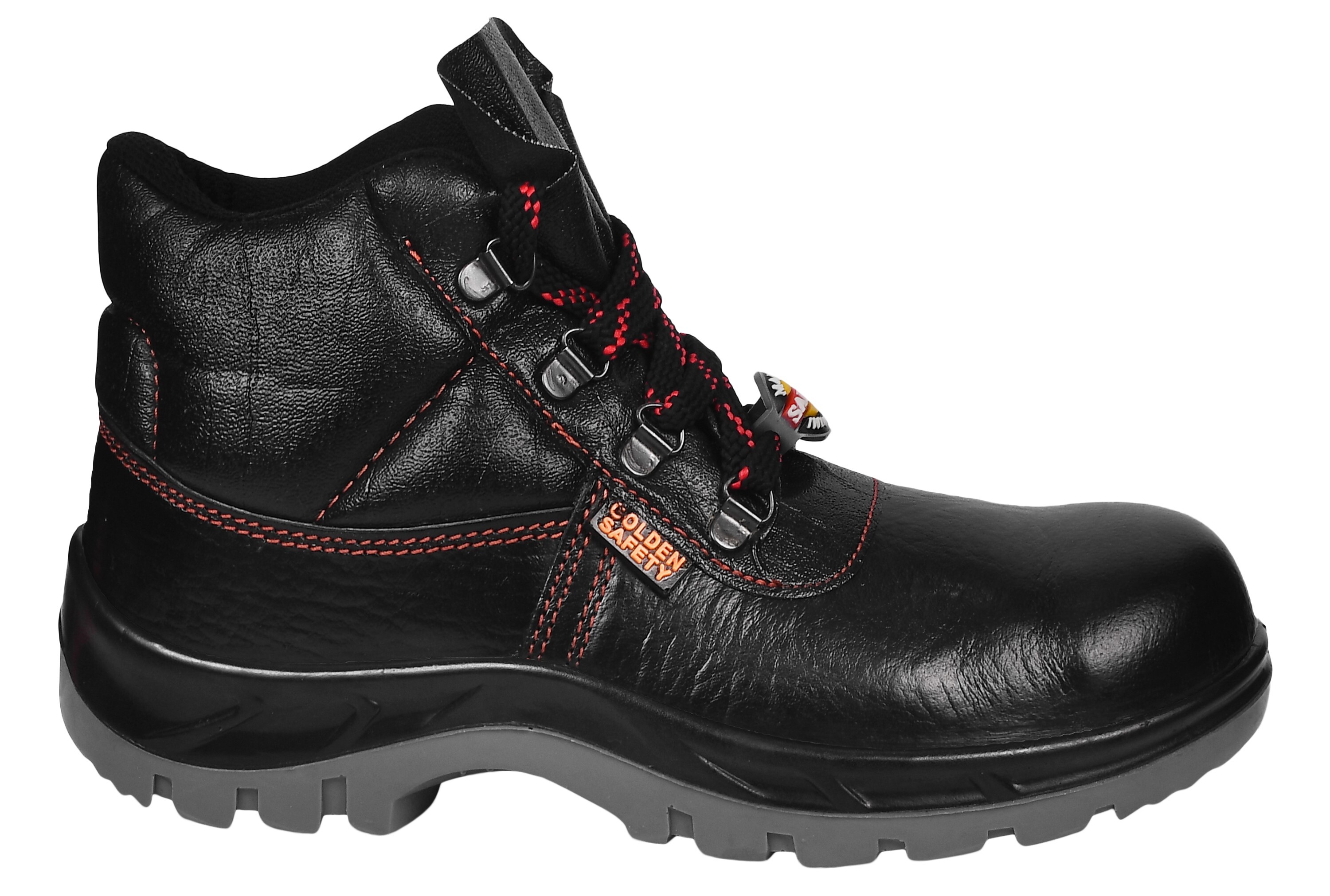 Mangla Golden Safety Shoes - Color: Full Black / Black-grey