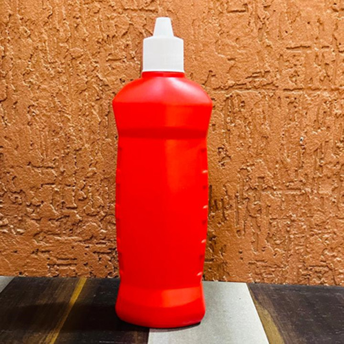 500ml Red Bathroom Cleaner Plastic Bottle - Plastic Material | 500ml Size, Bold Red Color, Warranty Included