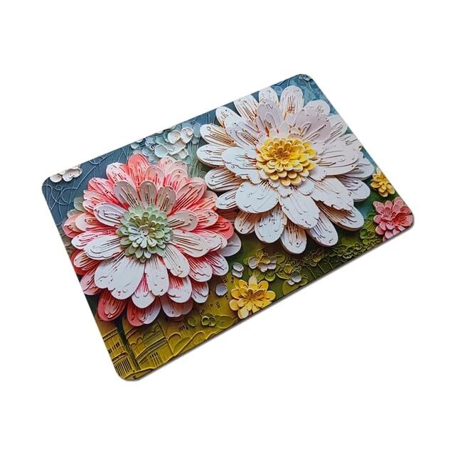 3d Printed Nylon Door Mat - 37x56 Cm, Multicolor Modern Design | Soft, Washable, Anti-slip With Efficient Moisture Absorption