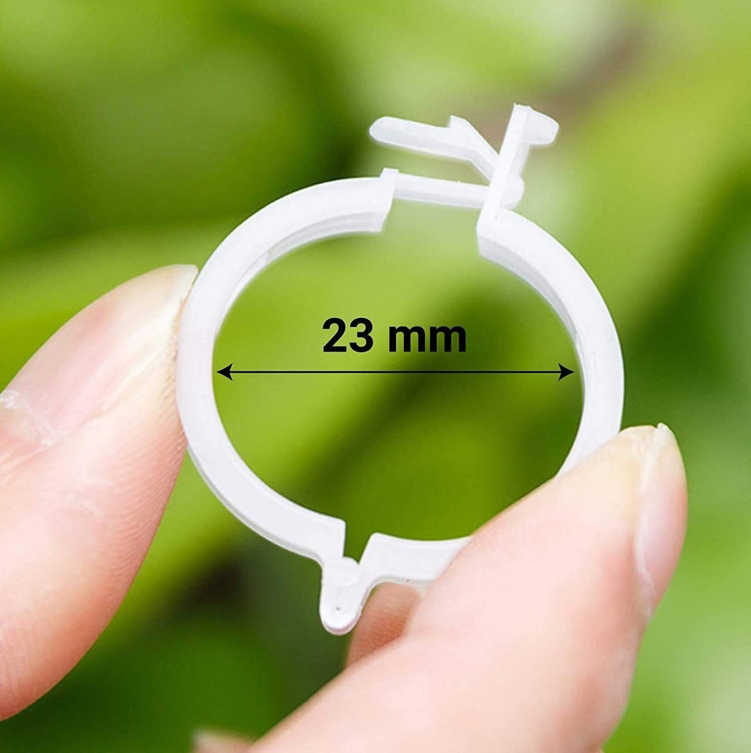 Plant Support Clips - Plastic, 23mm Diameter, White | Durable Solution For Trellising, Prevents Plant Damage And Maximizes Garden Space