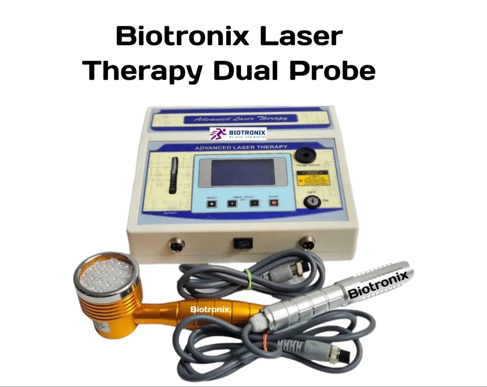 Pain Relief Physiotherapy Laser Device Digital Lcd Based Dual Probe 750mw 910nm