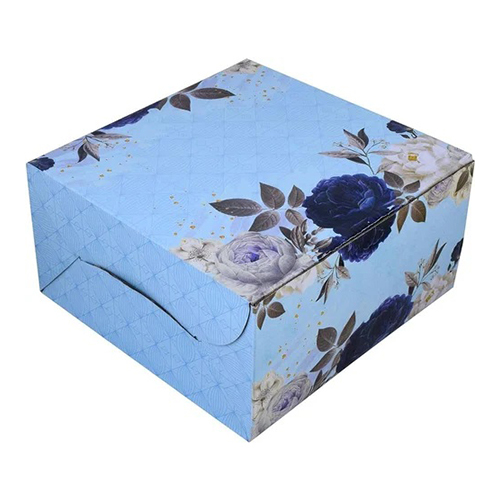 Printed Cake Box - High-Quality Paper, Square Shape, Matte Lamination Finish | Durable, Water-Resistant, Lightweight, Stackable Design