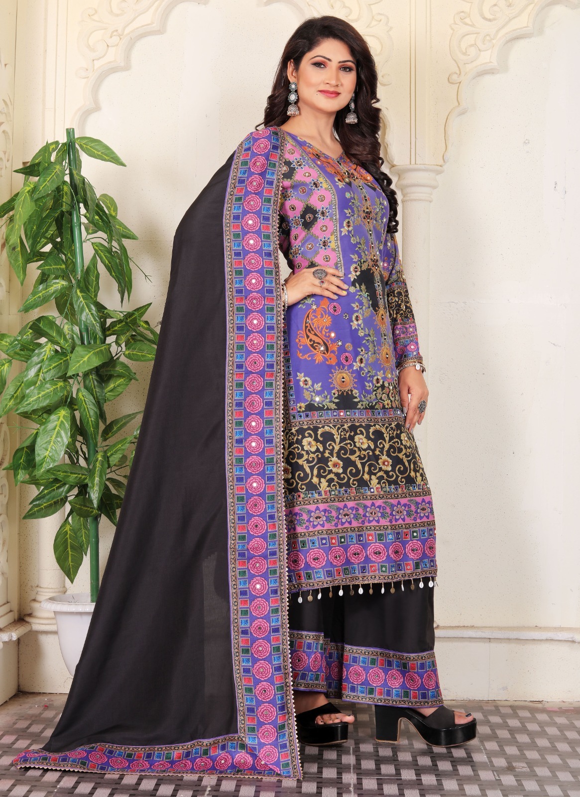 Heavy Fancy Plazzo Pair With Dupatta Set