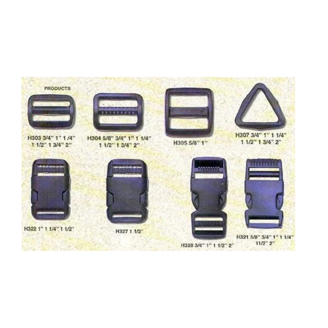 Plastic Buckles - Black, Sizes 3, 5, 8, 10 | Durable Plastic Material, Versatile Usage