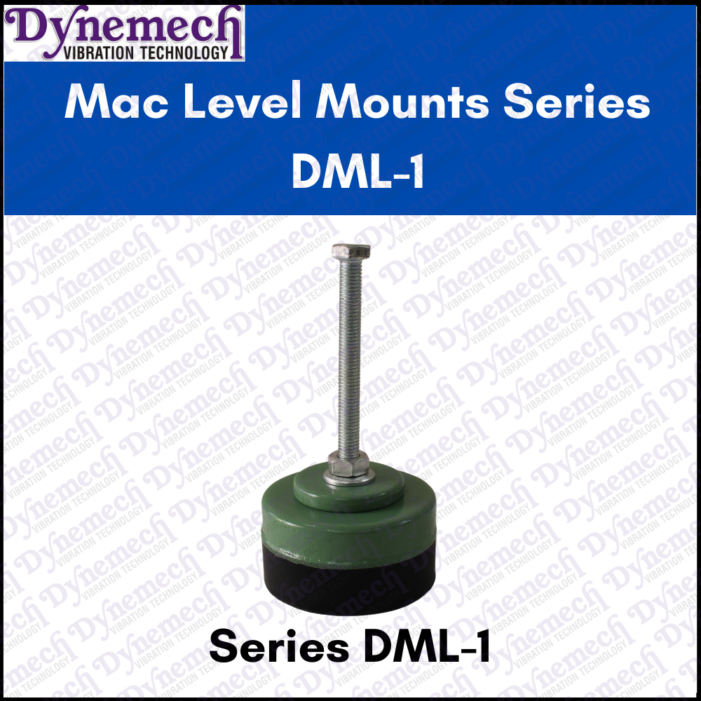 Dynemech Mac Level Mounts Series Dml-1 - Rubber & Cast Iron, Dia: 50 To 200mm, Height: 40 To 63mm, Load Capacity: 175 To 4000kg, Green, Suitable For High Speed Rotating Machines