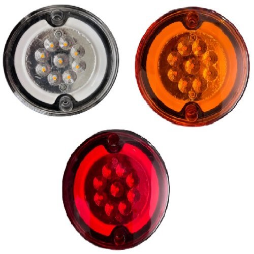 Drl Tail Lamp Jbi-132r - Plastic Material, 12v Voltage, 3w Wattage, Yellow, White & Red Light Color | Led Lighting, Suitable For E-rickshaw & Two Wheeler