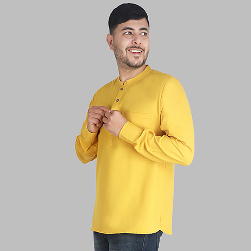 Men Full Sleeves Short Kurta - Color: Different Available