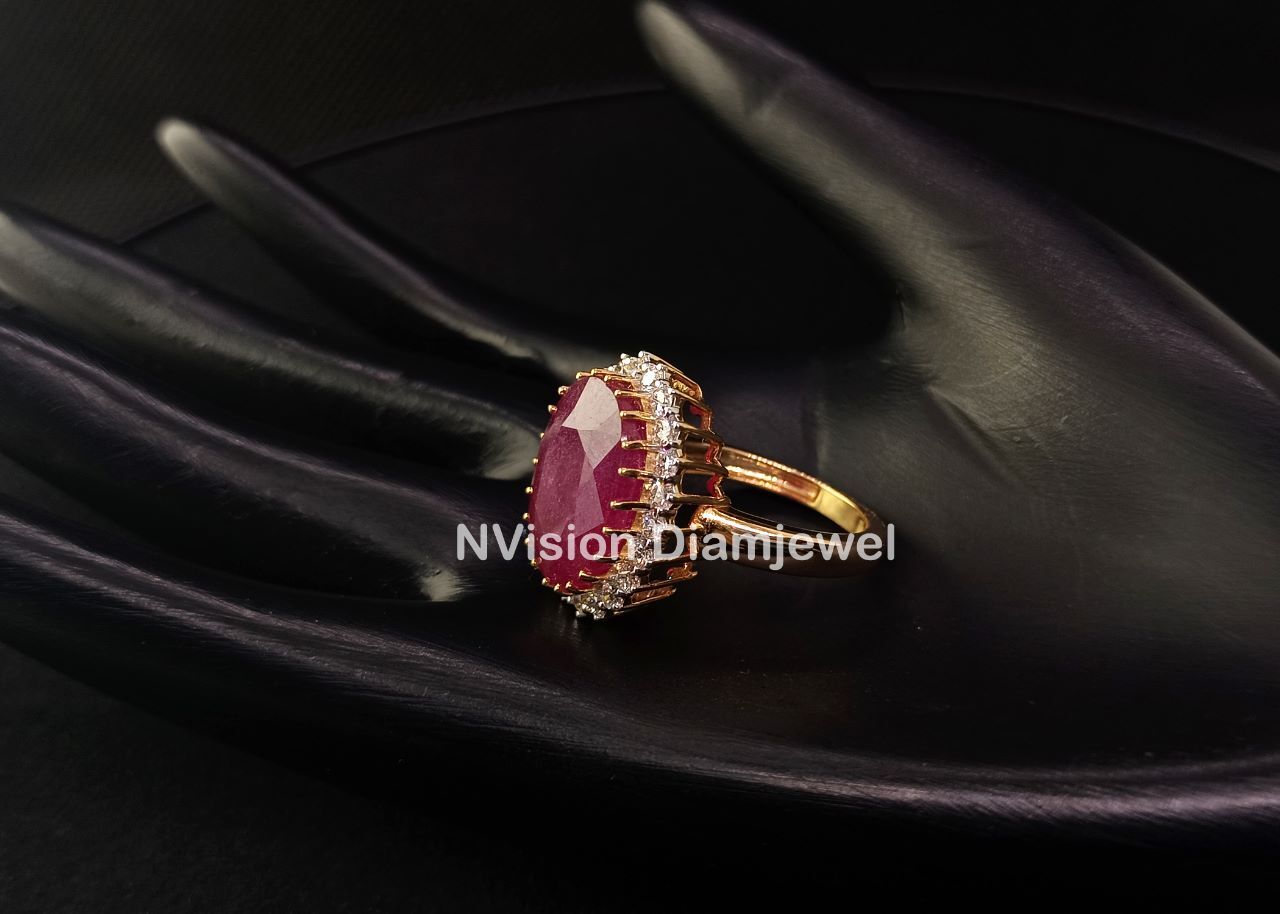 Burmese Ruby And Natural Diamond Ring.